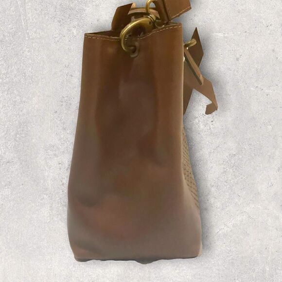 Orvis | EUC Vintage Medium Brown Woven Leather Shoulder-bag Purse - Picture 4 of 11